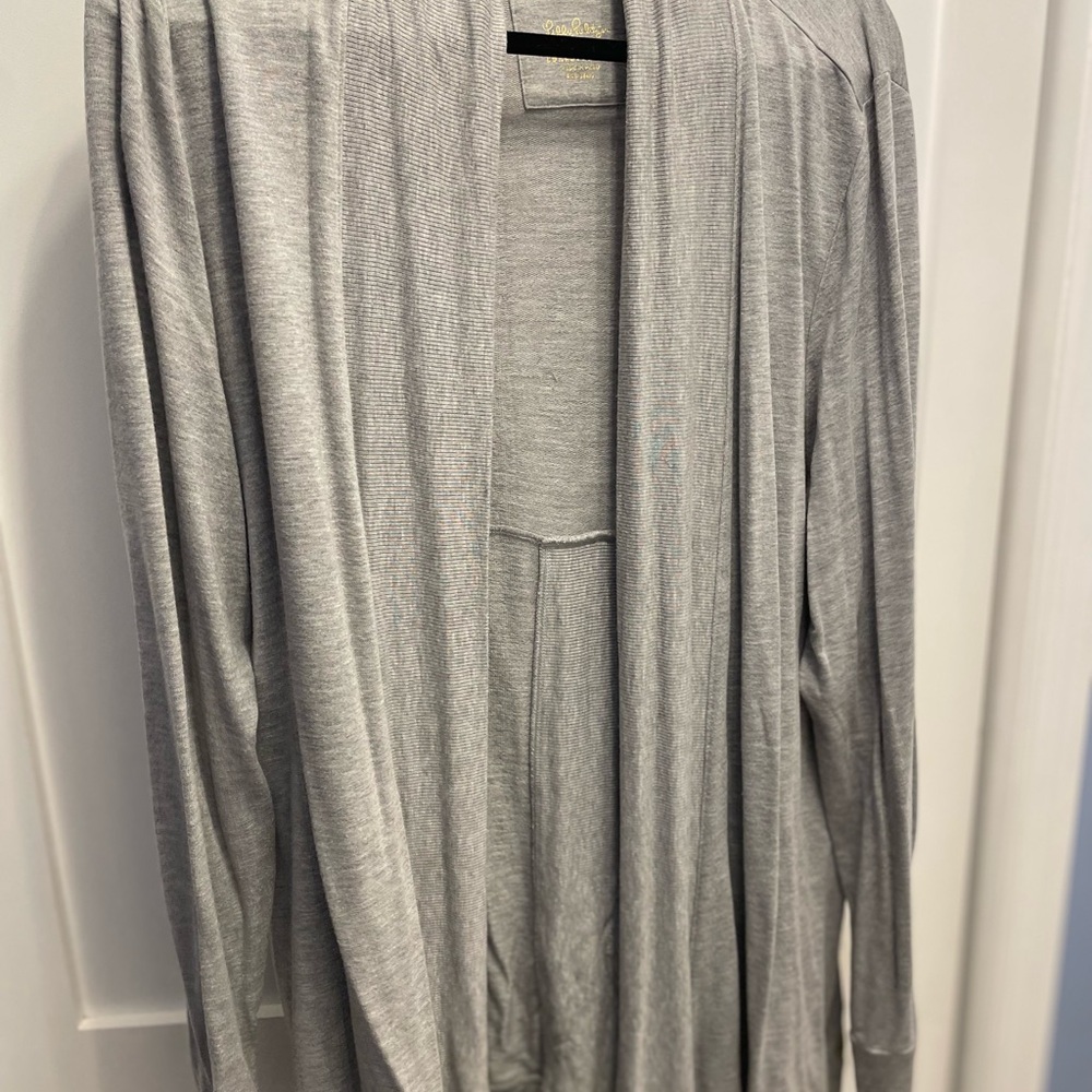 Lilly Pulitzer  Grey Open Luxletic Cardigan XL